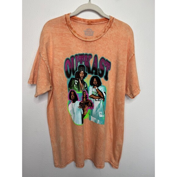Outkast Large Graphic T Shirt Orange Tie Dye Short Sleeve Crewneck Unisex Band - Picture 1 of 11
